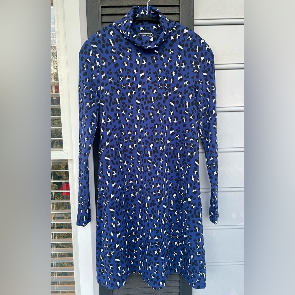 Duffield Lane Maxine Dress in Blue Leopard